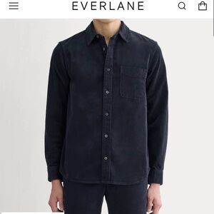 Everlane Navy Corduroy Button-Up Shirt